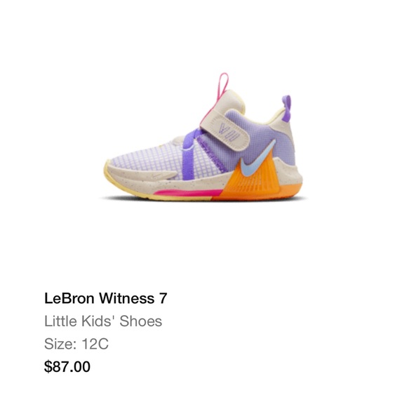 Nike Lebron Witness 7 Shoes Little Child Size 12 - Picture 7 of 7